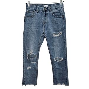 Acne Studios Women's Size 27 Distressed Blue Jeans Denim